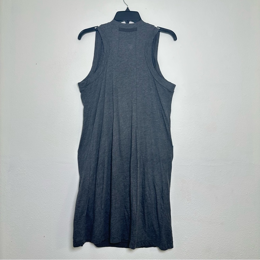 Gray Sleeveless Beaded Mini Dress with 2 Front Pockets - Picture 2 of 12